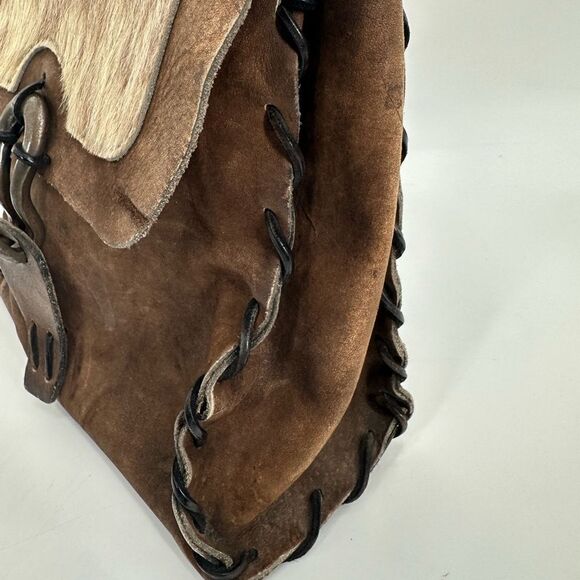 Vtg Park Lane Leather Horse Hair Western Distressed Bag Purse Handbag - Picture 5 of 16